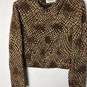 Taiga in Brown and Black Textured Jacket